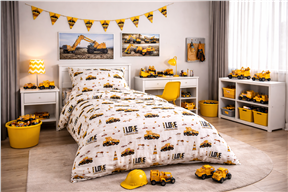 Детское постельное бельё Стройка(на резинке+молния)